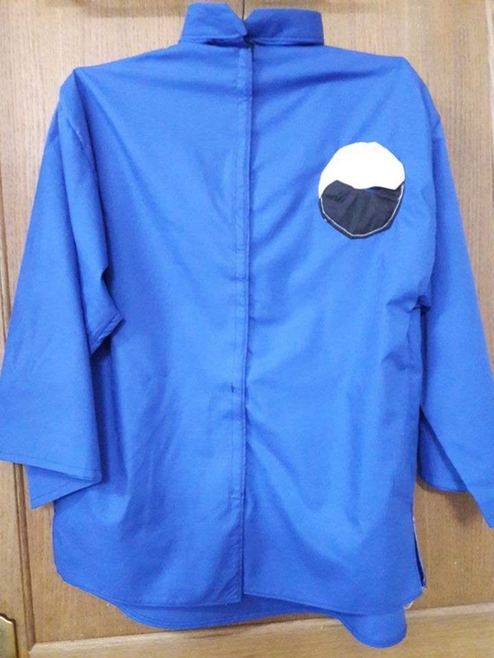 tenue créée pour une cérémonie au dojo , depuis le patron jusqu'à la dernière couture
